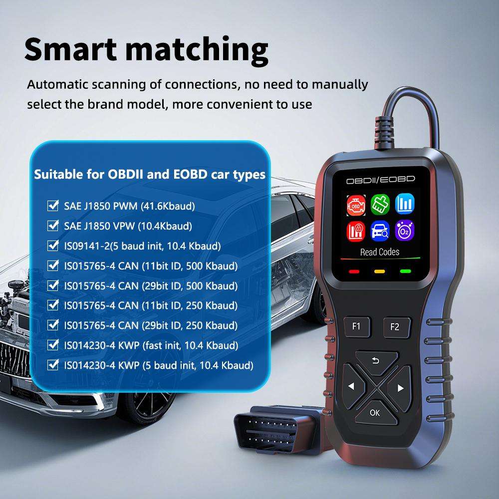 K1 Car OBDII Diagnostic Tool Smart Engine Fault Detector(Grey Black)