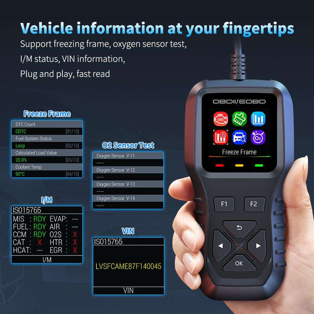 K1 Car OBDII Diagnostic Tool Smart Engine Fault Detector(Grey Black)