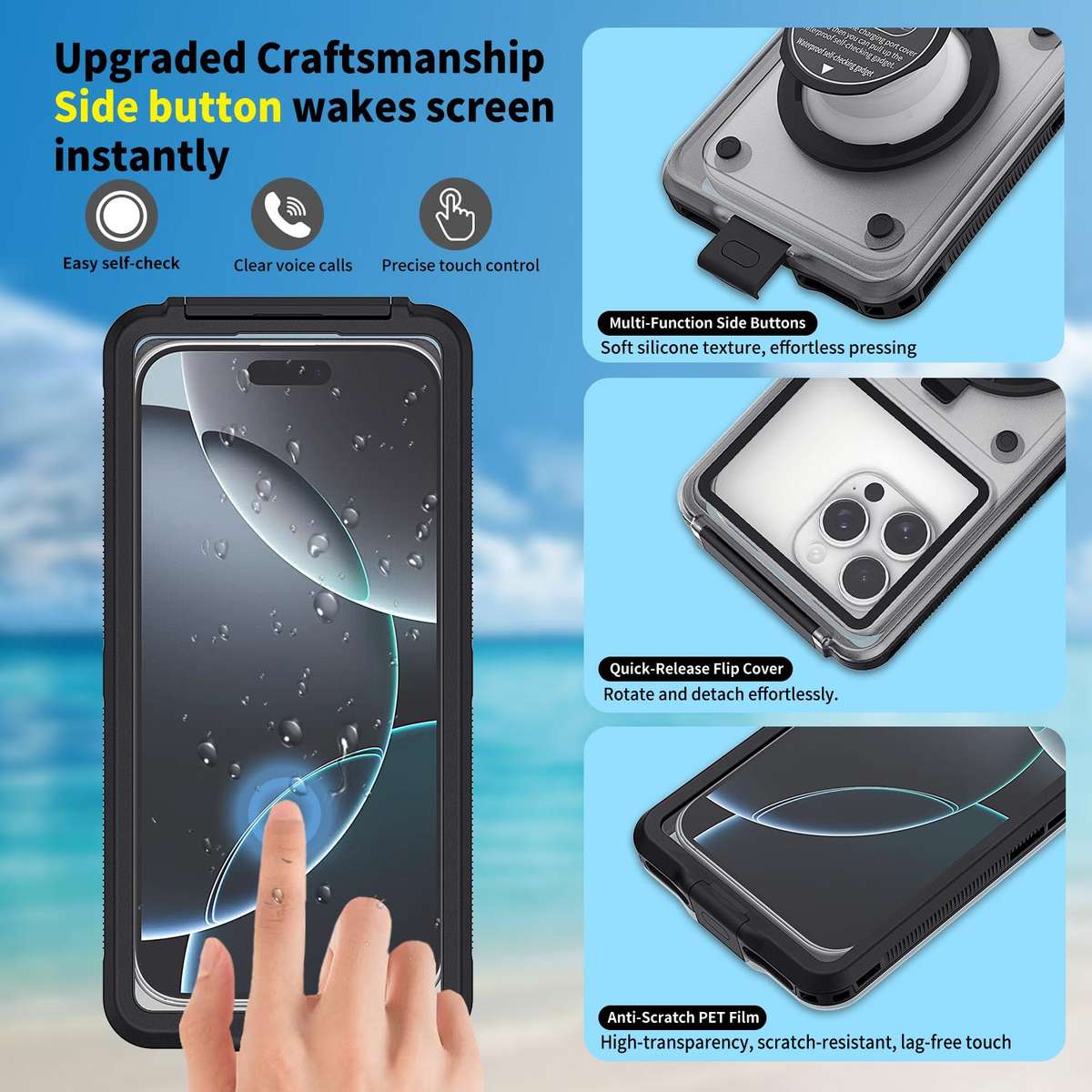 RedPepper G80 Pro Diving Protective Cover, Waterproof Depth: 15m(Black)