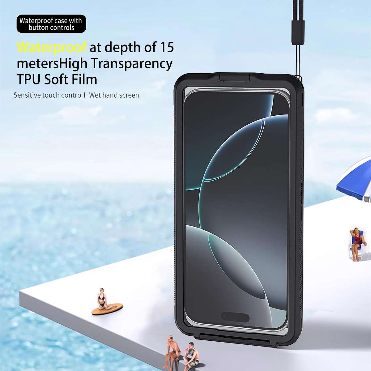 RedPepper G80 Pro Diving Protective Cover, Waterproof Depth: 15m(Black)
