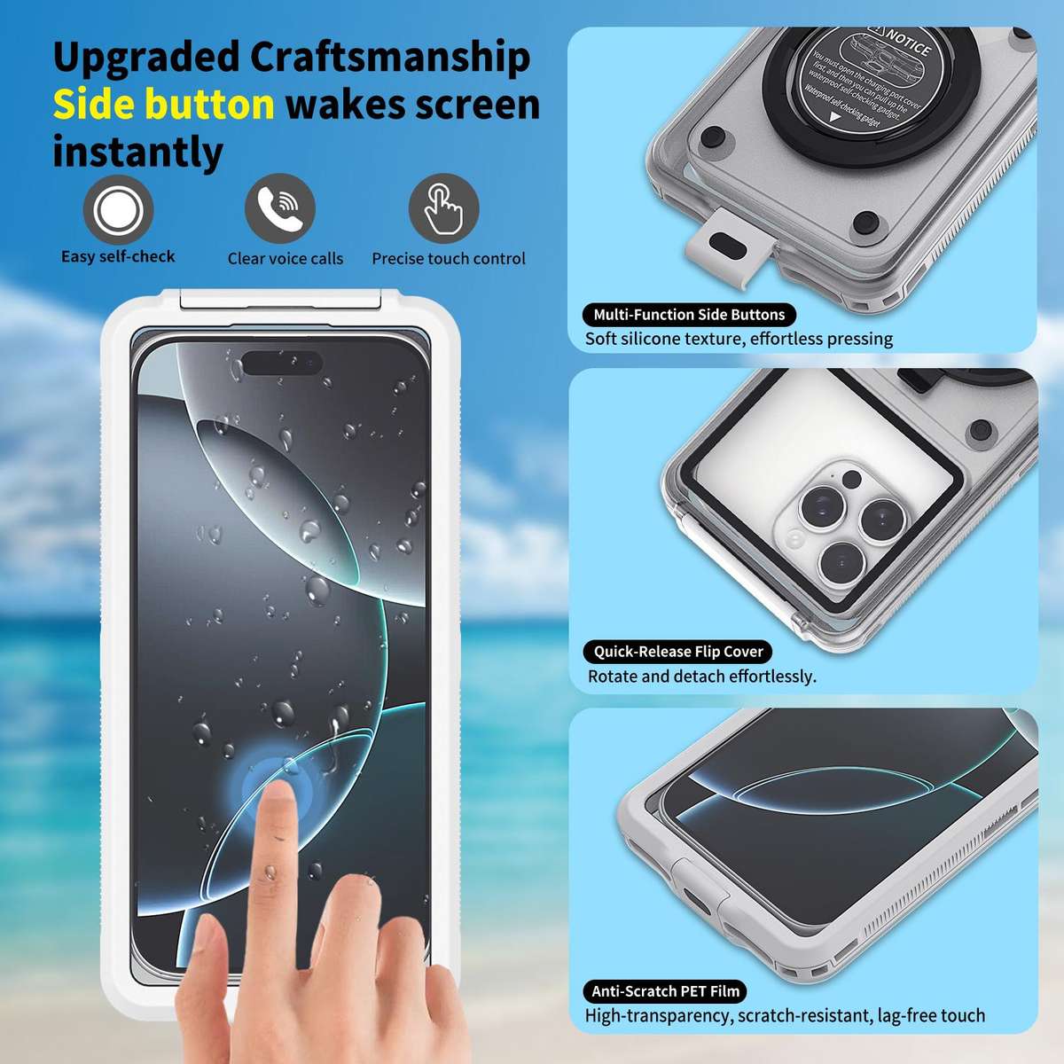 RedPepper G80 Pro Diving Protective Cover, Waterproof Depth: 15m(Grey White)