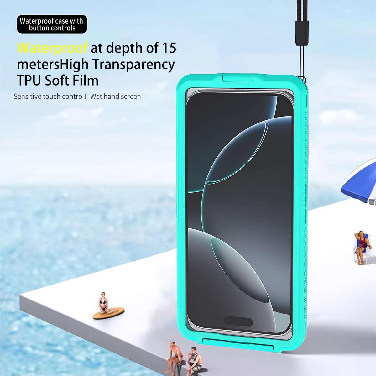 RedPepper G80 Pro Diving Protective Cover, Waterproof Depth: 15m(Light Blue)