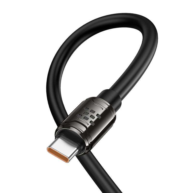 hoco U143 Joy LED 240W Type-C to Type-C Fast Charging Data Cable, Length: 1.2m(Black)