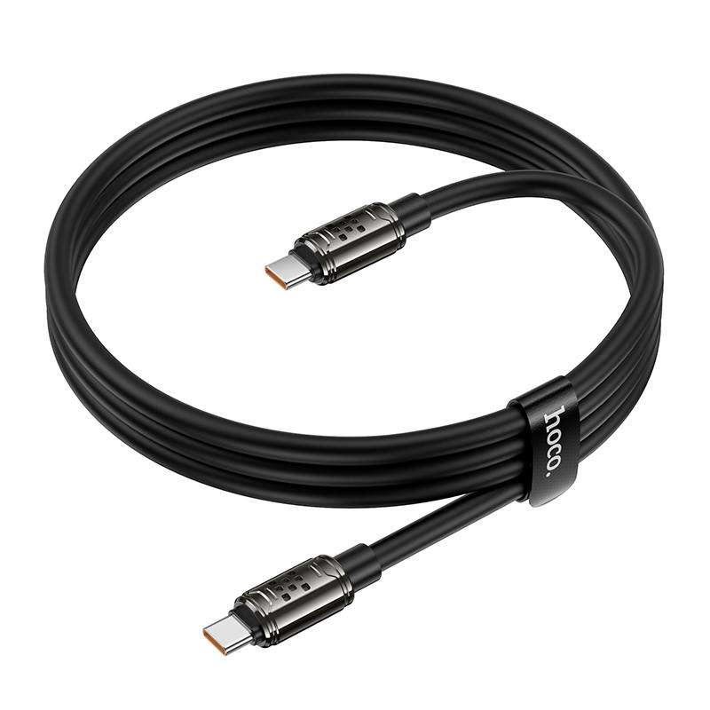 hoco U143 Joy LED 240W Type-C to Type-C Fast Charging Data Cable, Length: 1.2m(Black)