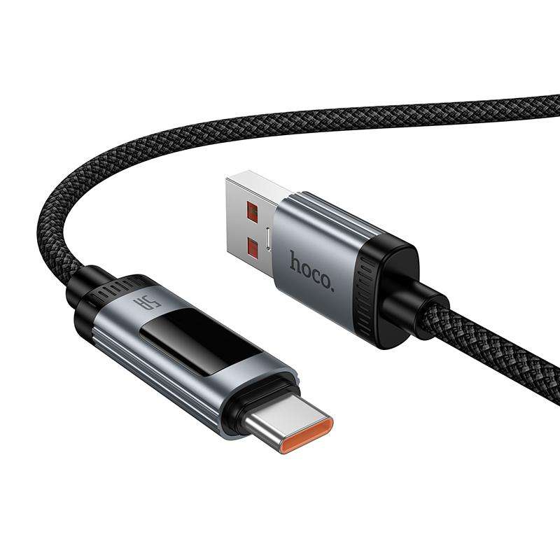 hoco U148 Lord 100W Digital Display USB to Type-C Fast Charging Data Cable, Length: 1.2m(Black)