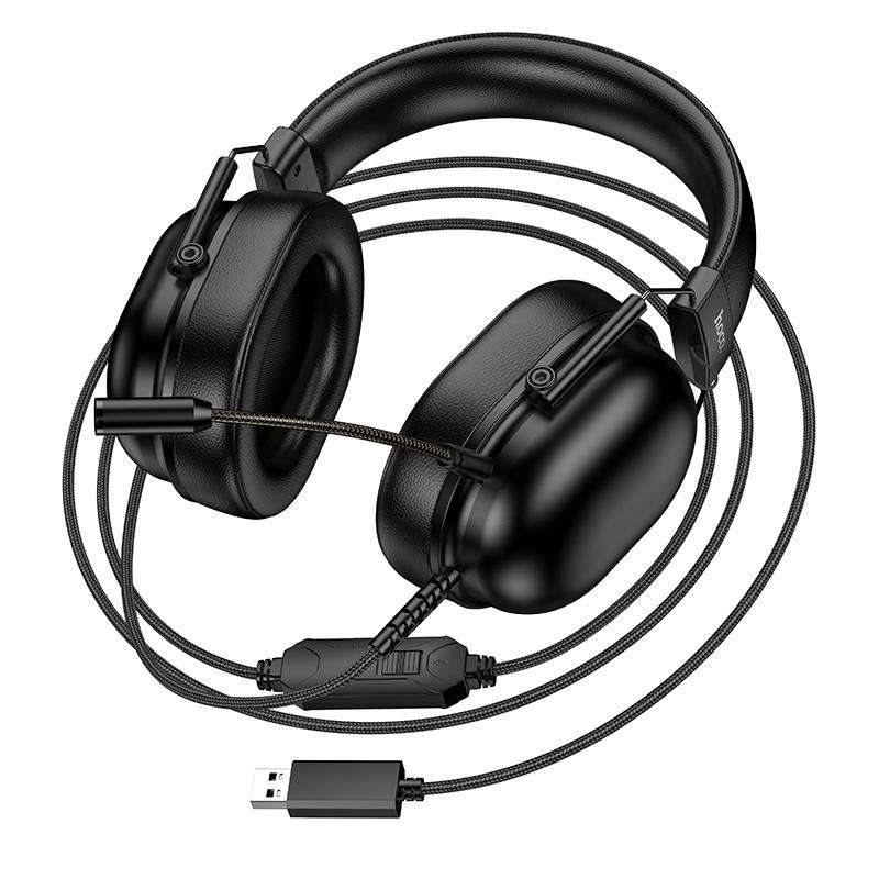 hoco W113 Dynamic Wired USB7.1 Channel Gaming Headset(Black)