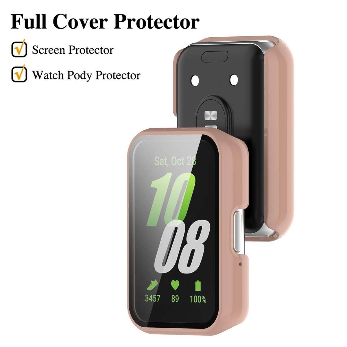 For Samsung Galaxy Fit3 xDfind Tempered Film Integrated PC Watch Protective Cover(Pink)