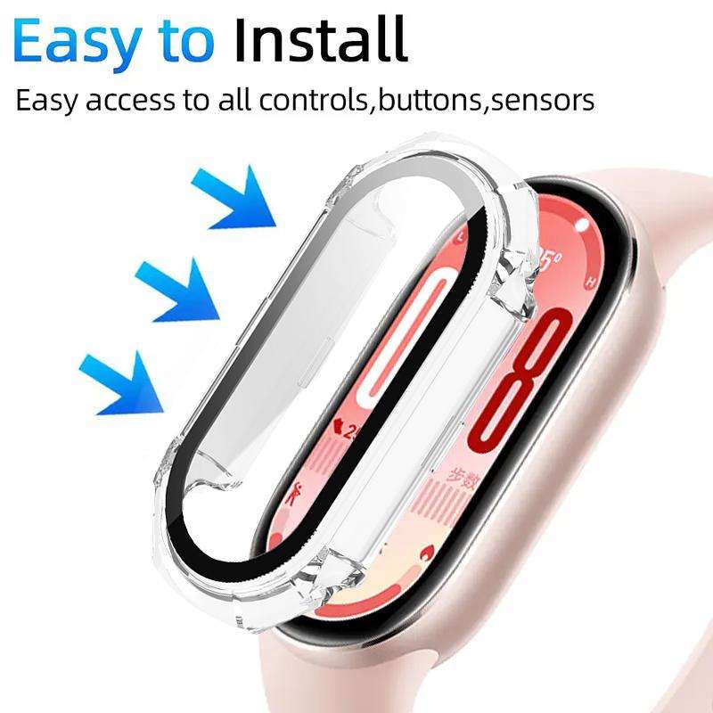 For Xiaomi Smart Band 9 / 9 NFC xDfind Armor Tempered Film Integrated PC W ... (Transparent White)