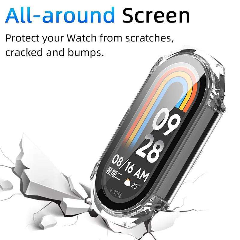 For Xiaomi Smart Band 9 / 9 NFC xDfind Armor Tempered Film Integrated PC W ... (Transparent White)
