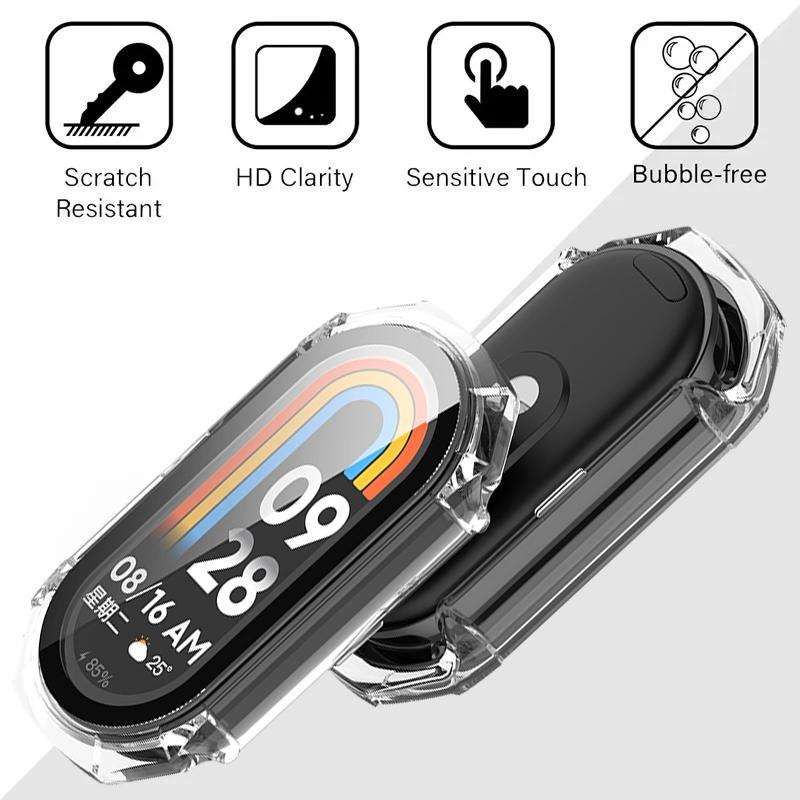 For Xiaomi Smart Band 9 / 9 NFC xDfind Armor Tempered Film Integrated PC W ... (Transparent White)