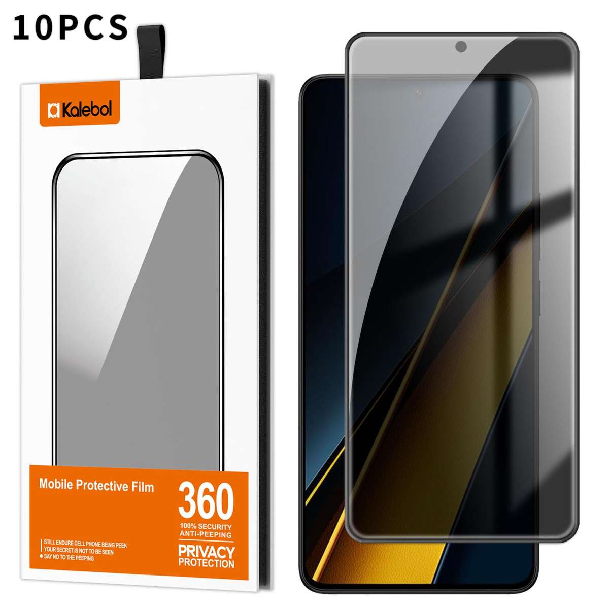 For Xiaomi Poco X6 Pro 5G 10pcs Kalebol High-Aluminum Screen-Printed Full-Coverage Black-Border Pr