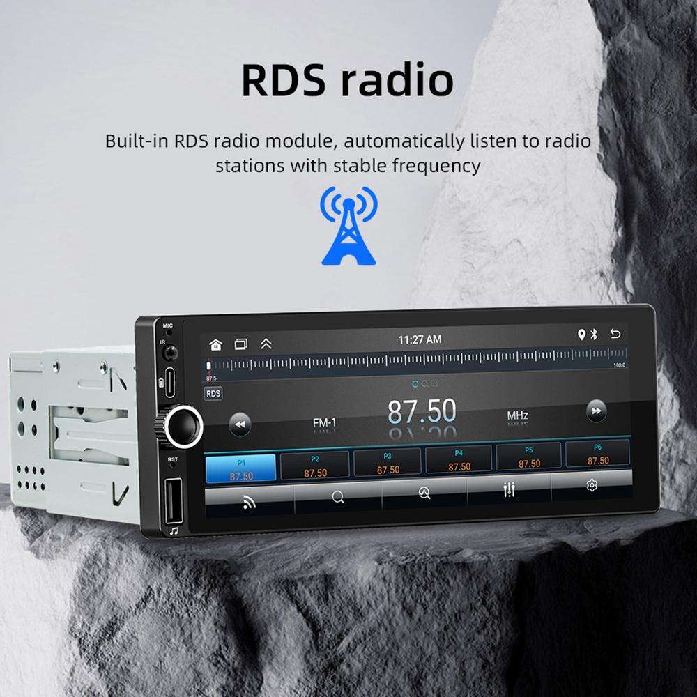 F6021 6.86 inch IPS Screen Car 1Din MP5 Player Support CarPlay & Android Auto