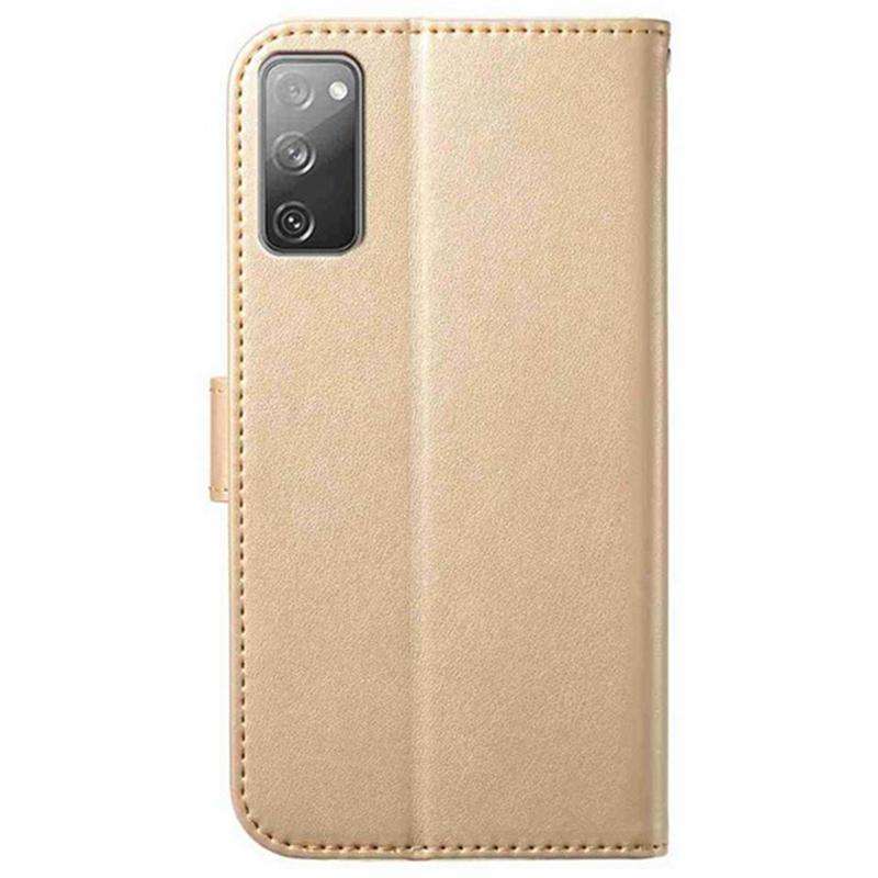 For Samsung Galaxy S20 FE Lambskin 8-card Slot Leather Phone Case(Gold)
