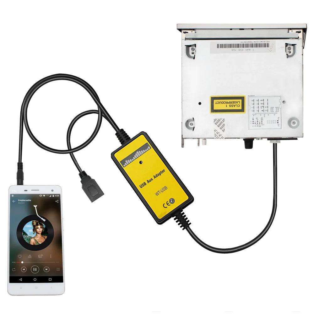 Car Audio 8Pin USB AUX Digital Input Adapter CD Changer for Volkswagen