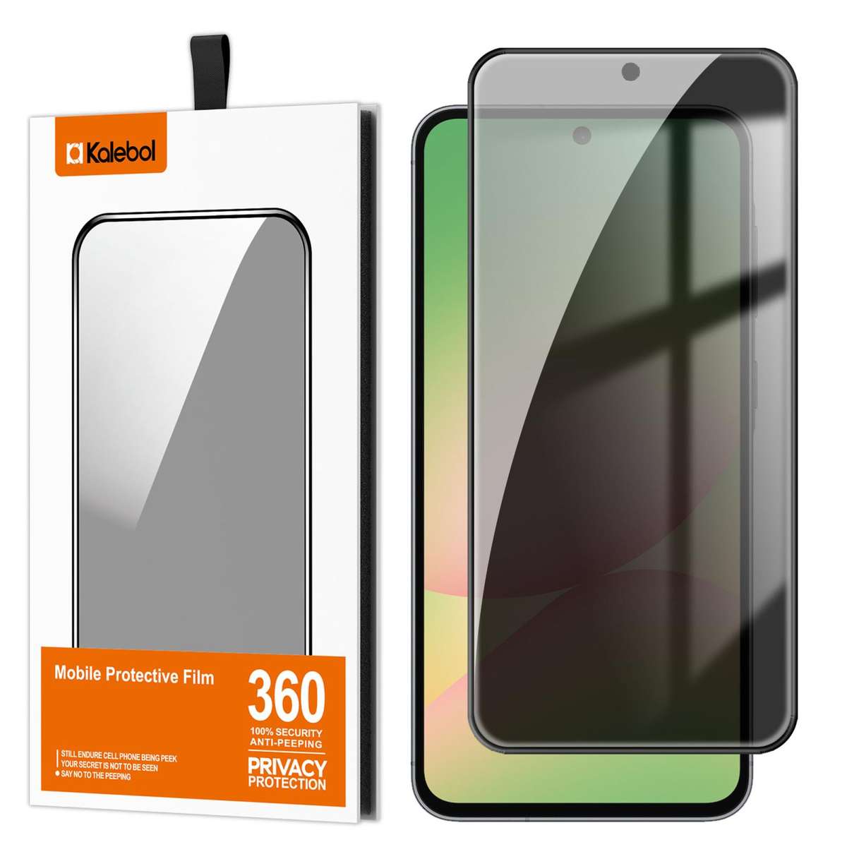 For Samsung Galaxy A57 5G Kalebol High-Aluminum Screen-Printed Full-Coverage Black-Border Privacy