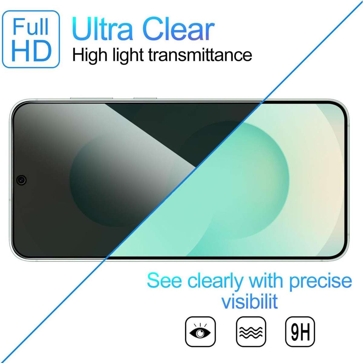 For Samsung Galaxy A57 5G Kalebol High-Aluminum Screen-Printed Full-Coverage Black-Border Privacy