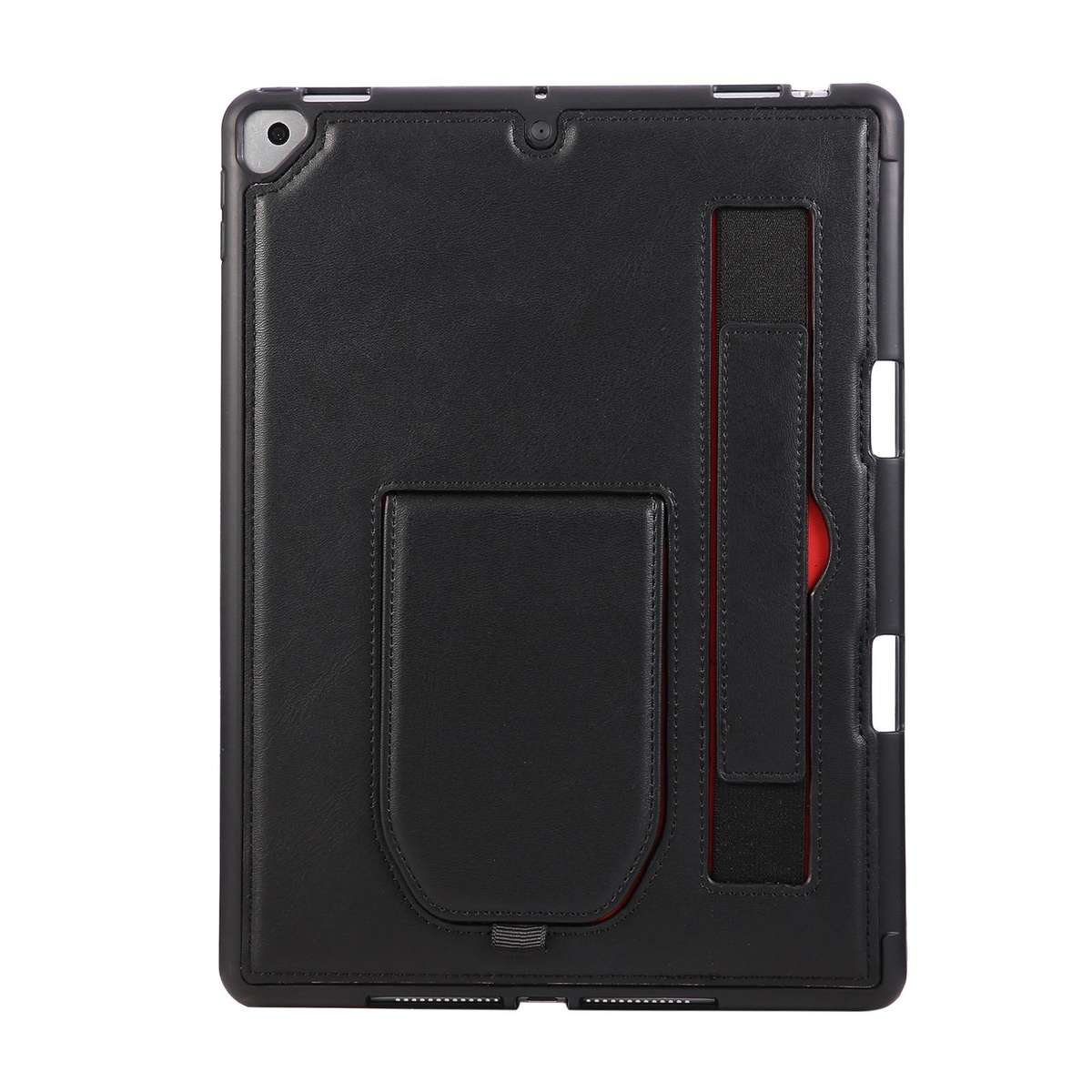 For iPad 10.2 2021 / 10.5 2019 Hand Grip Holder Tablet Case with Pen Slot(Black)