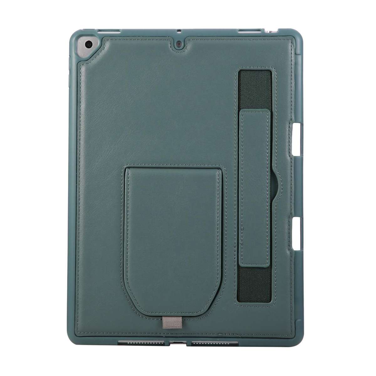 For iPad 10.2 2021 / 10.5 2019 Hand Grip Holder Tablet Case with Pen Slot(Green)