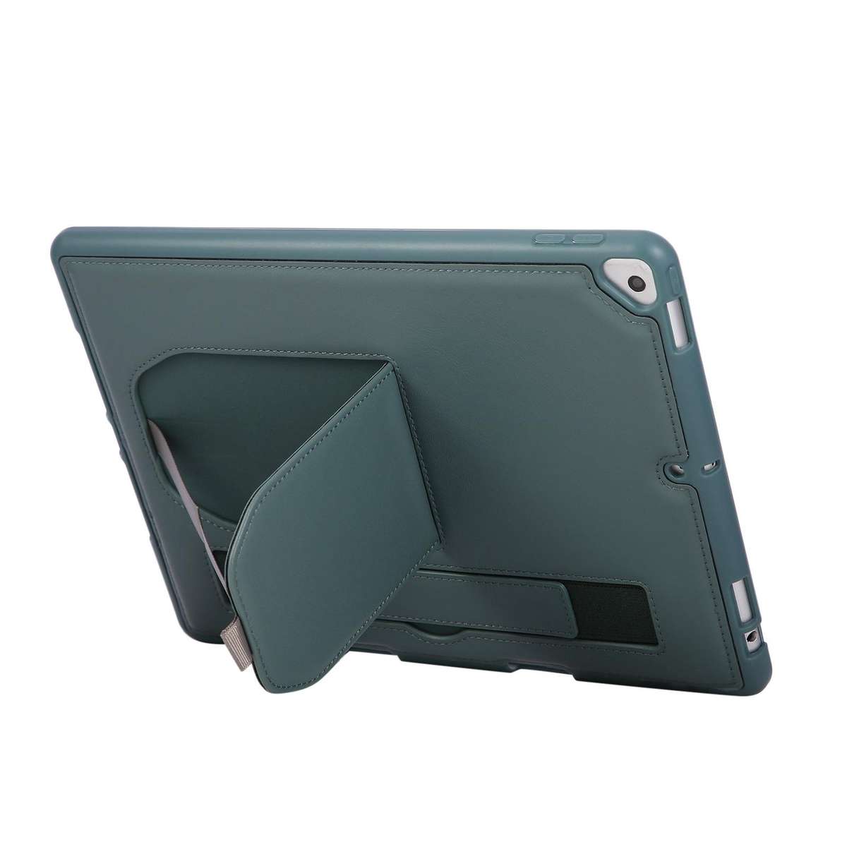 For iPad 10.2 2021 / 10.5 2019 Hand Grip Holder Tablet Case with Pen Slot(Green)