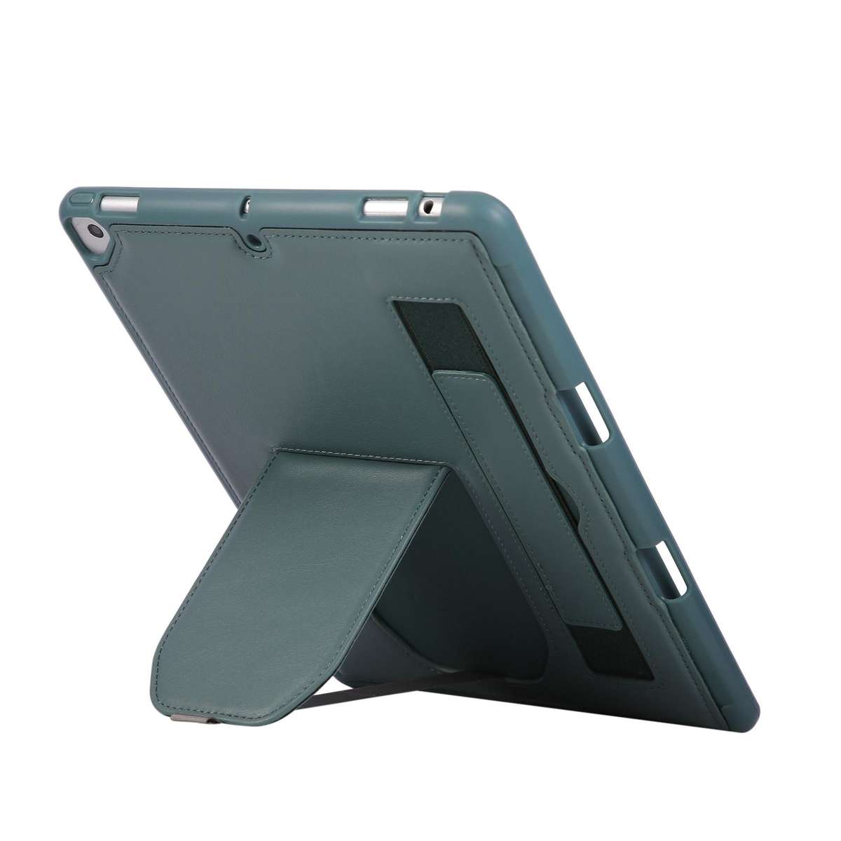 For iPad 10.2 2021 / 10.5 2019 Hand Grip Holder Tablet Case with Pen Slot(Green)