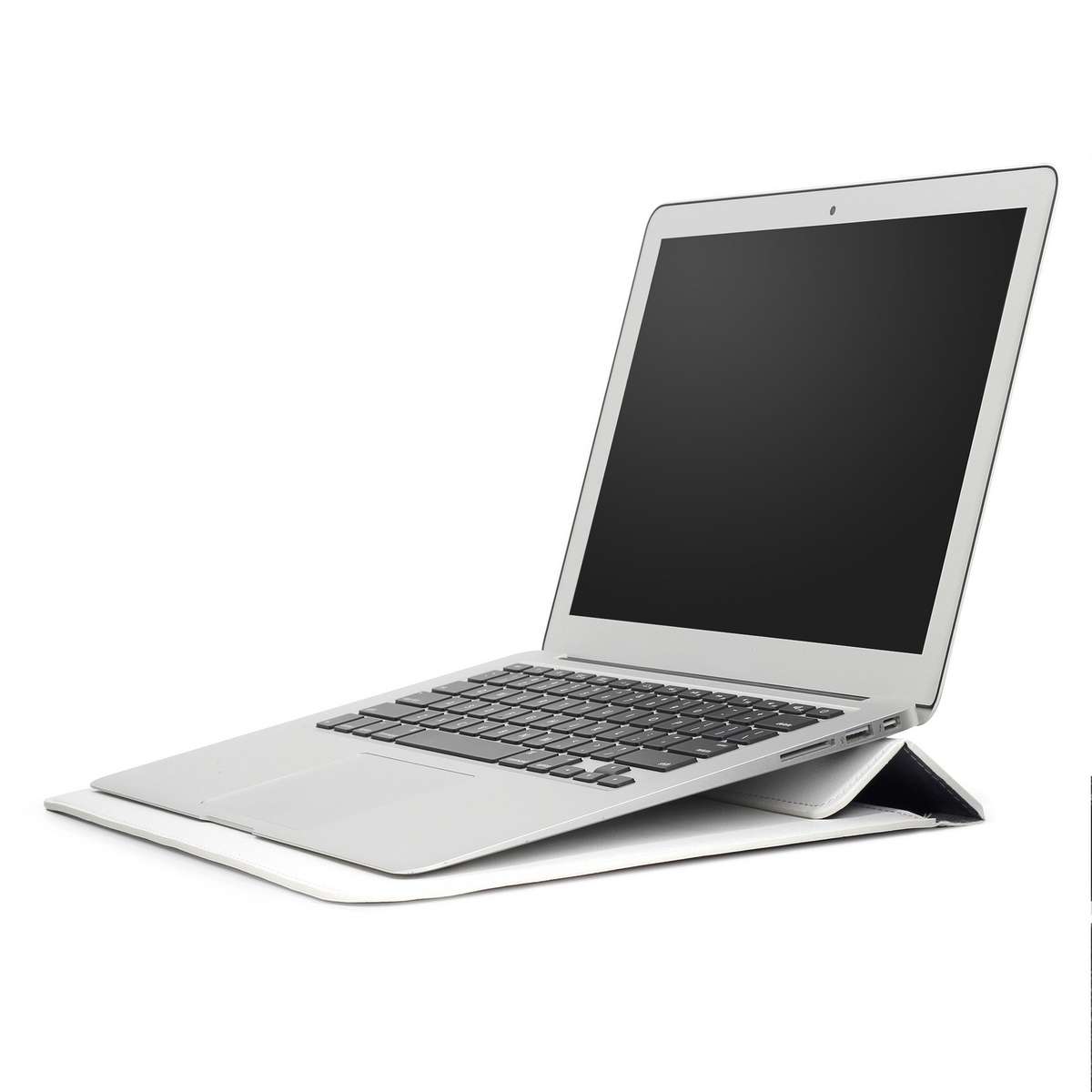 PU Leather Ultra-thin Envelope Bag Laptop Bag for MacBook Air / Pro 11 inch, with Stan ... (White)