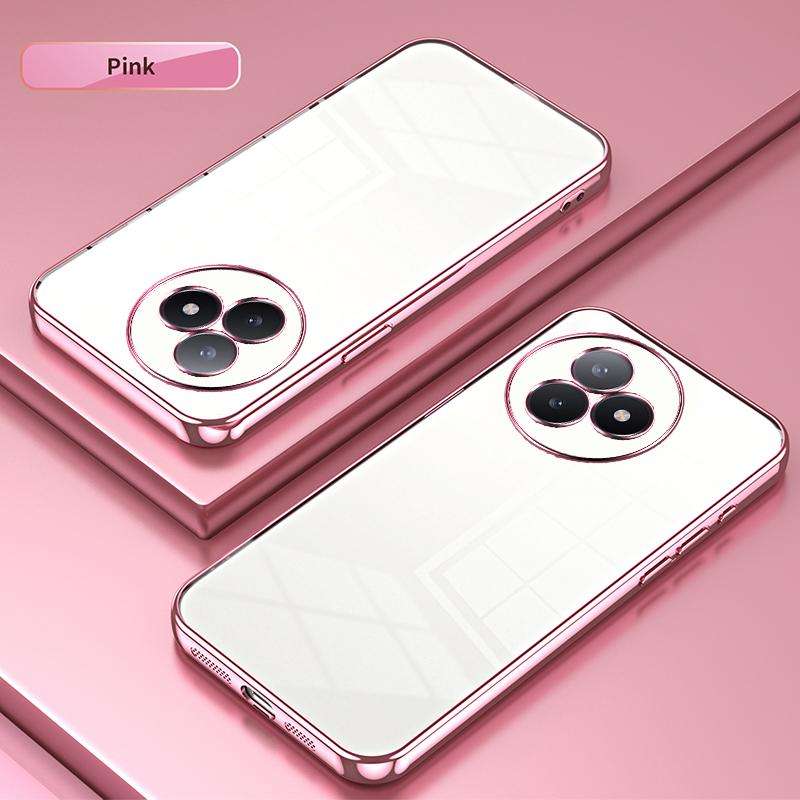 For Redmi K80 Ultra Transparent Plating Fine Hole Phone Case(Pink)