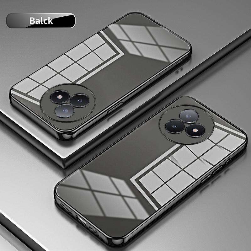 For Redmi K80 Ultra Transparent Plating Fine Hole Phone Case(Black)