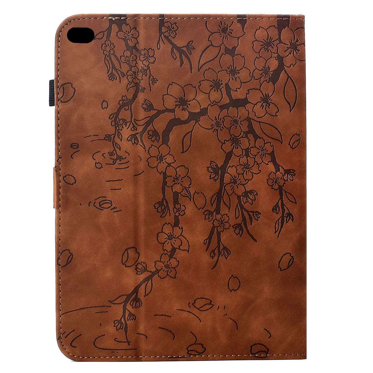 For iPad 9.7 2018 / 2017 Plum Blossom Embossed Smart Leather Tablet Case(Brown)