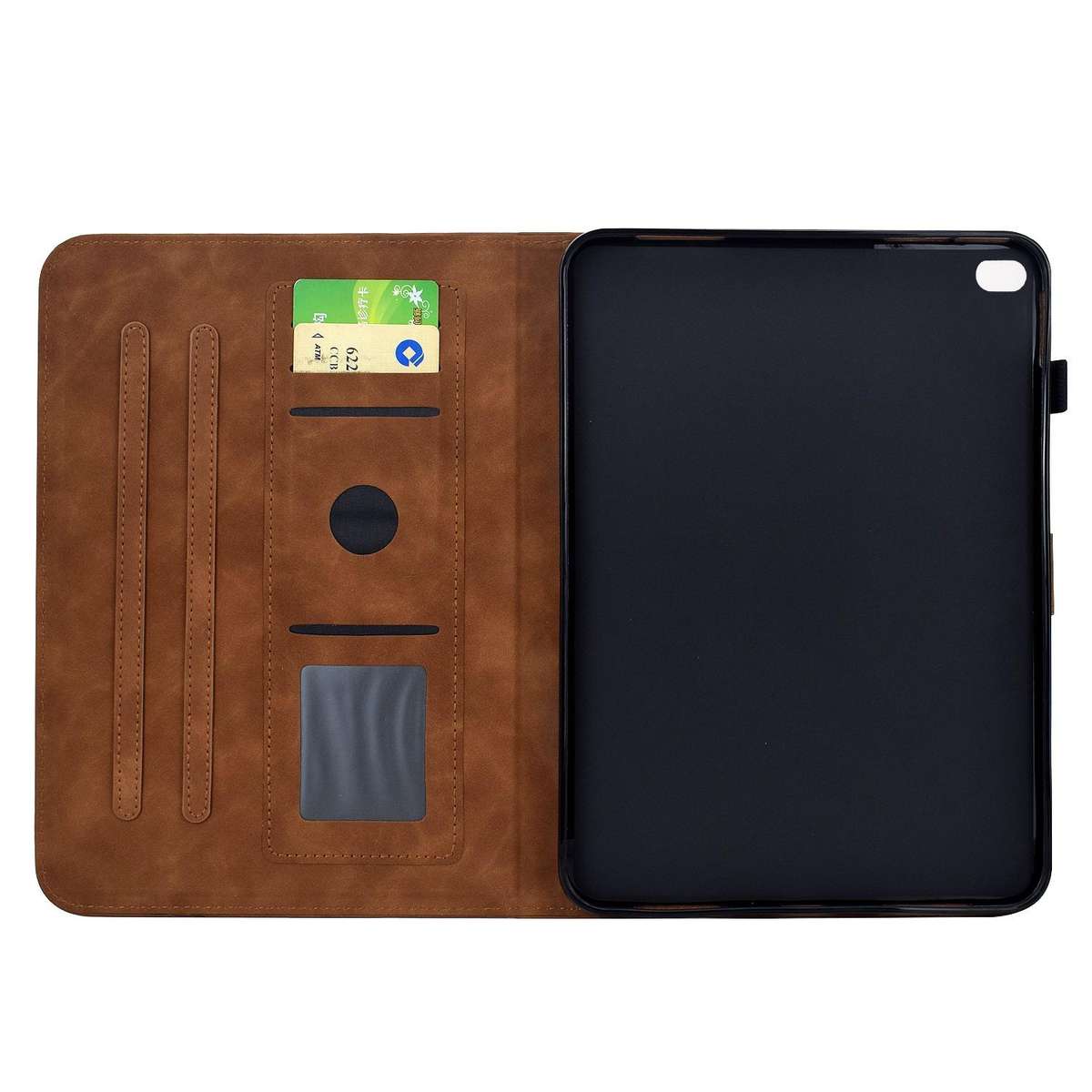 For iPad 9.7 2018 / 2017 Plum Blossom Embossed Smart Leather Tablet Case(Brown)