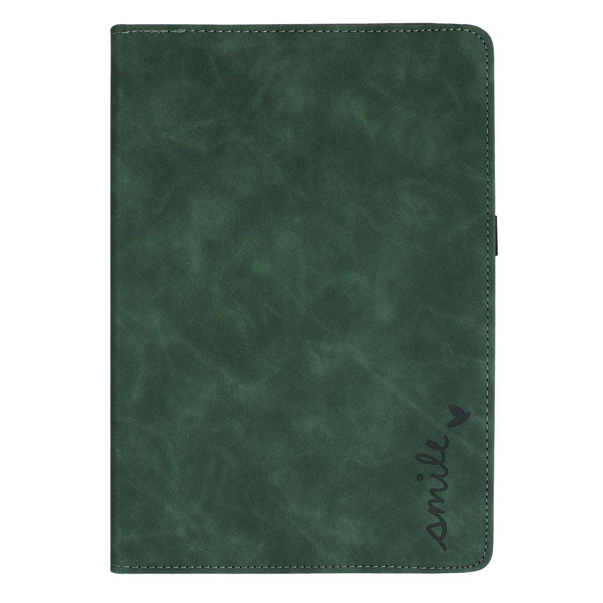 For iPad Air 11 2026 / 2025 / 2024 Smile Embossed Rotation Holder Leather Smart Tablet Case(Green)