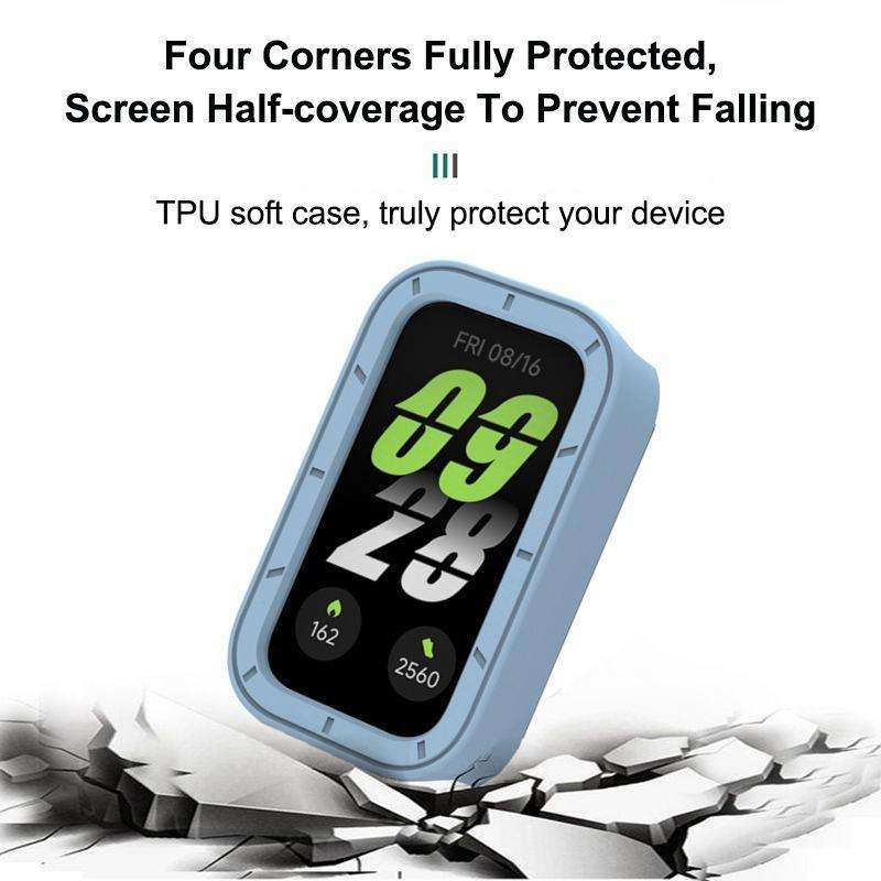 For Xiaomi Smart Band 9 Pro Active / Redmi Band 3 Half Coverage Hollow TPU Watch ... (Light Blue)