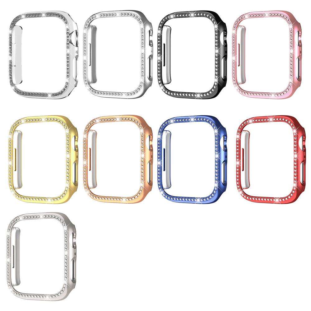 For Apple Watch Series 11 46mm / 10 46mm xDfind Single Row Diamond Hollow PC Watch ... (Starlight)