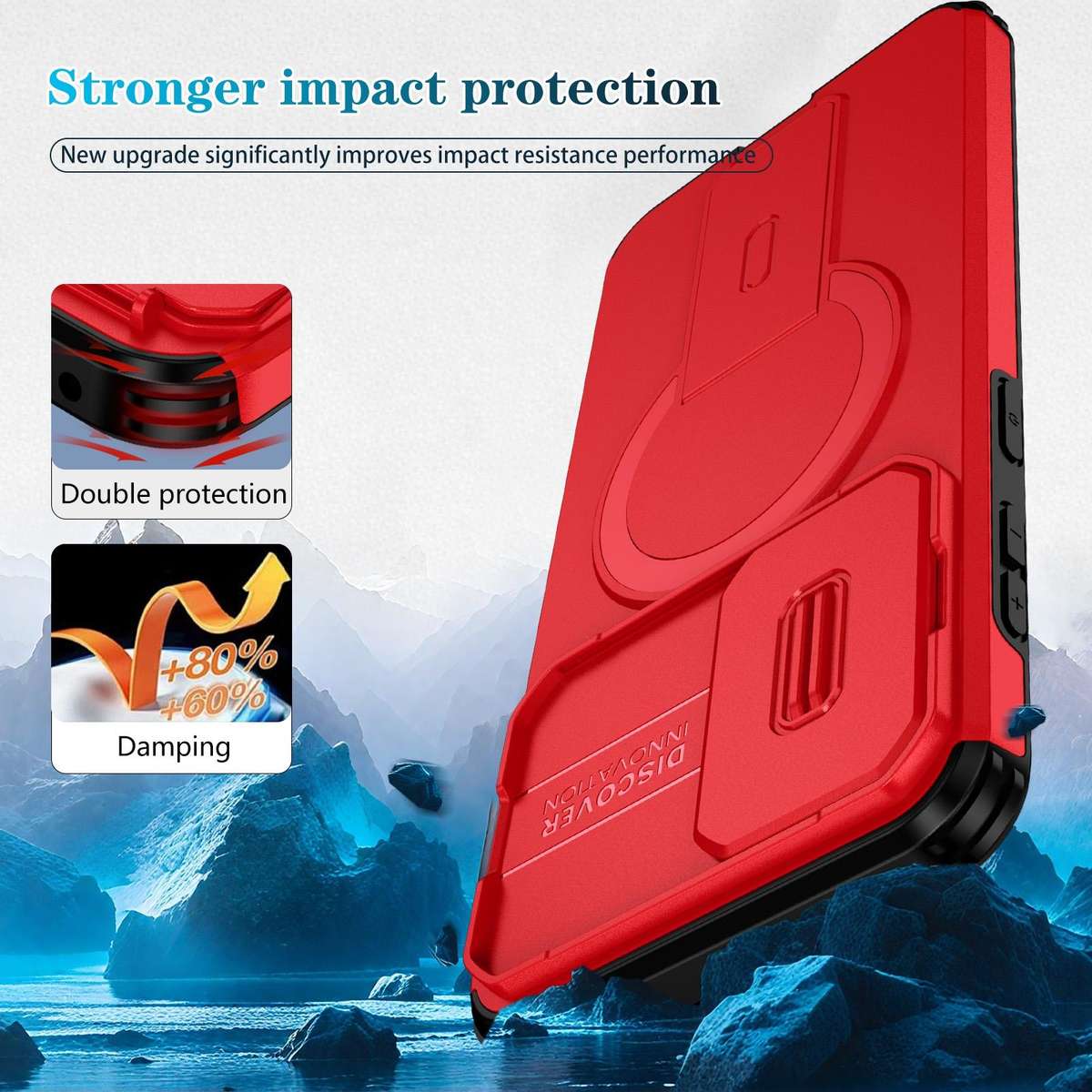 For Samsung Galaxy A57 5G Sliding Camshield MagSafe Holder Phone Case(Red)