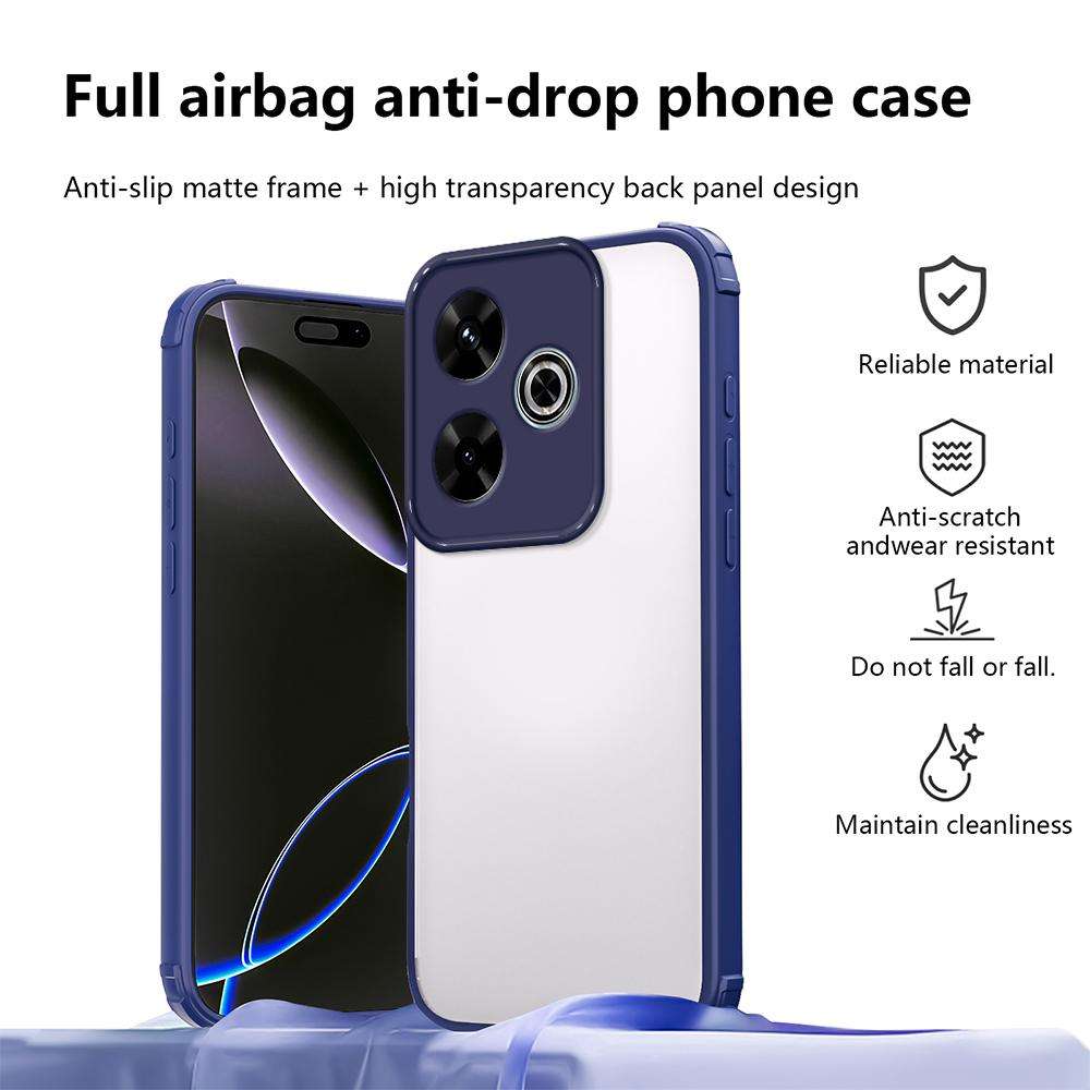 For Redmi 13 4G / 5G Four Corners Shield Shockproof TPU Hybrid PC Phone Case(Blue)
