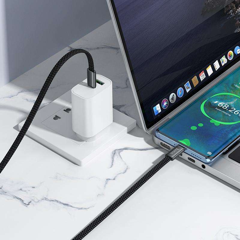 hoco X125 USB-C / Type-C to USB-C / Type-C Exceso 60W Charging Data Cable, Length: 1m(White)