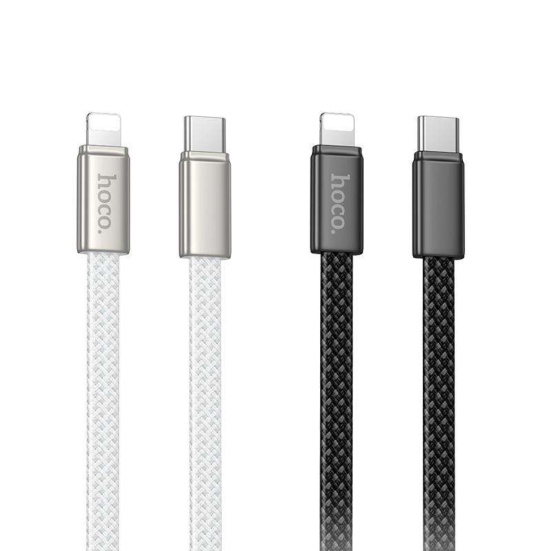 hoco X125 USB-C / Type-C to 8 Pin Exceso PD30W Charging Data Cable, Length: 1m(White)