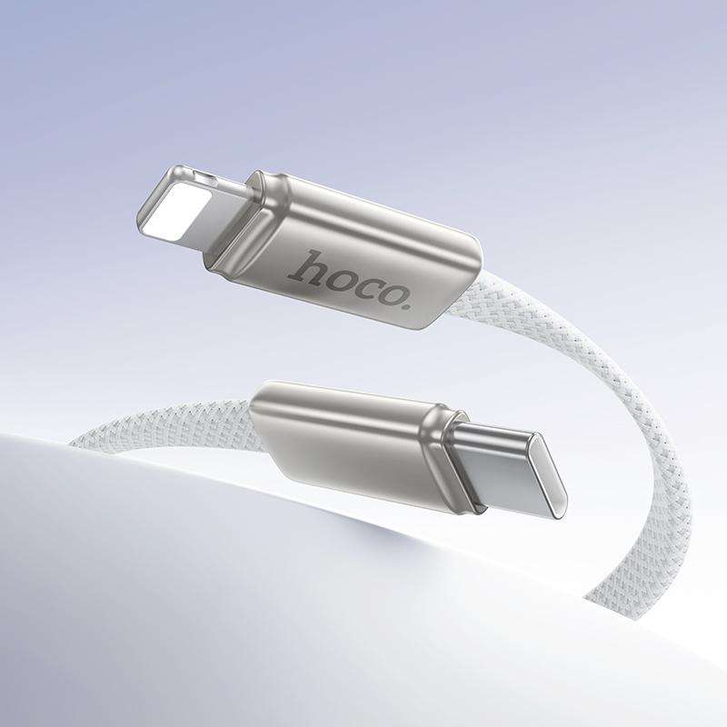 hoco X125 USB-C / Type-C to 8 Pin Exceso PD30W Charging Data Cable, Length: 1m(White)