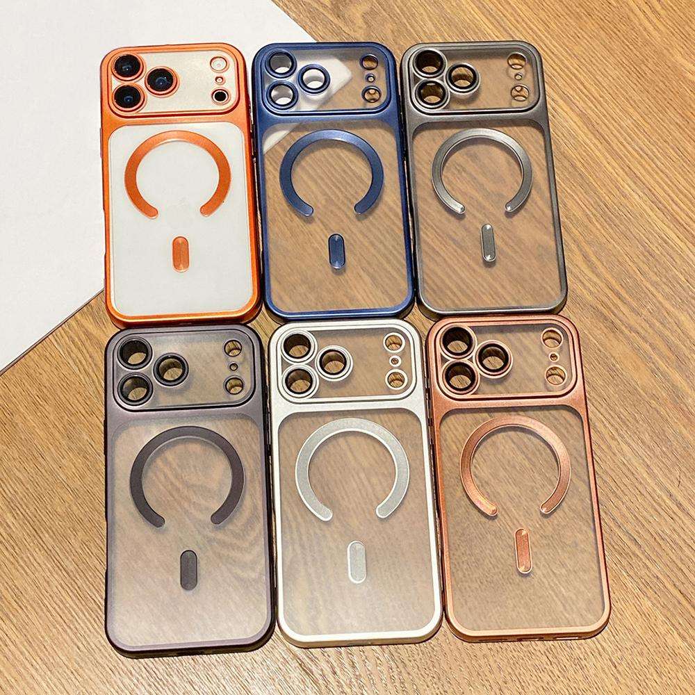 For iPhone 15 Pro Max Change to 17 Series Magnetic MagSafe Frosted TPU Phone Case(Blue)