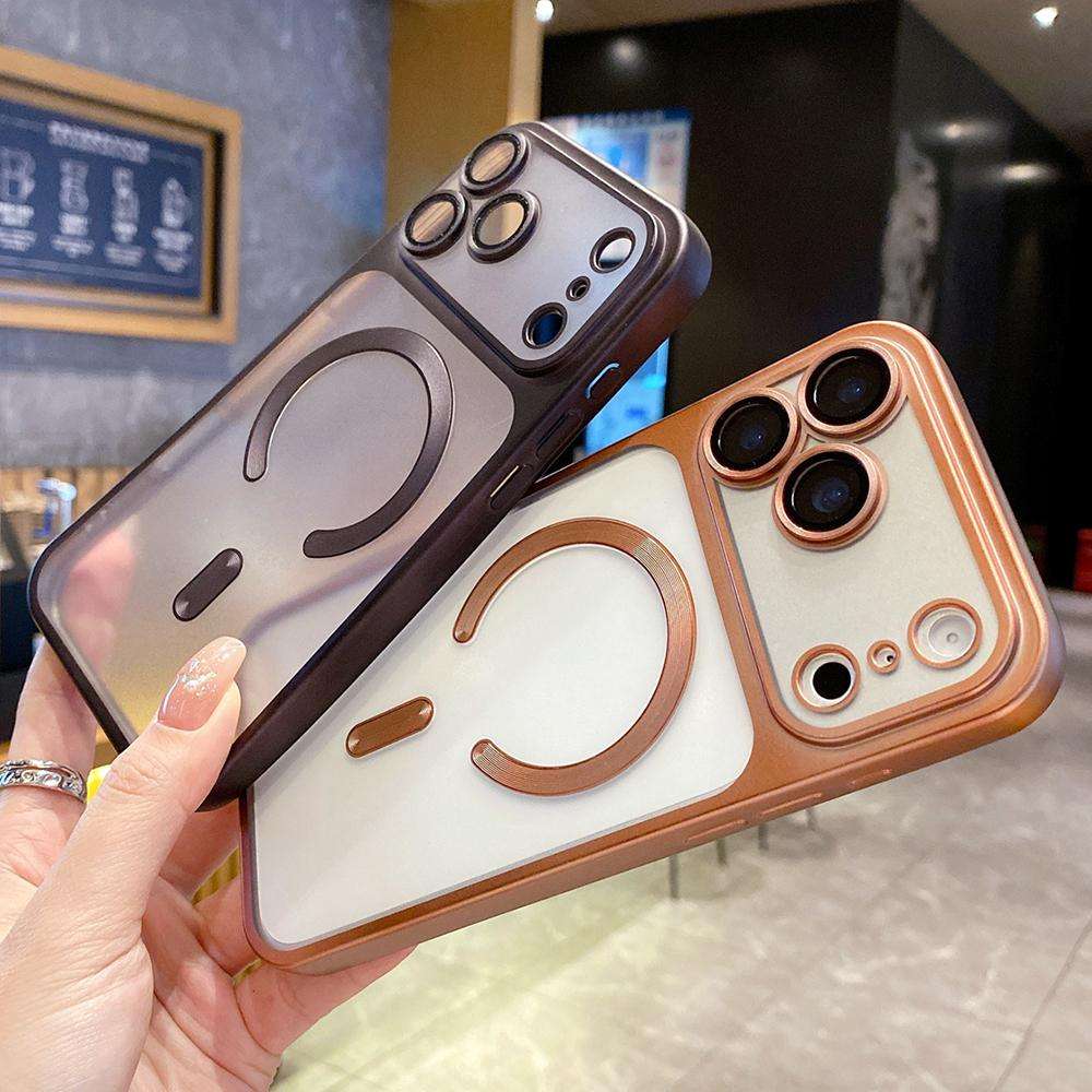 For iPhone 15 Pro Max Change to 17 Series Magnetic MagSafe Frosted TPU Phone Case(Blue)