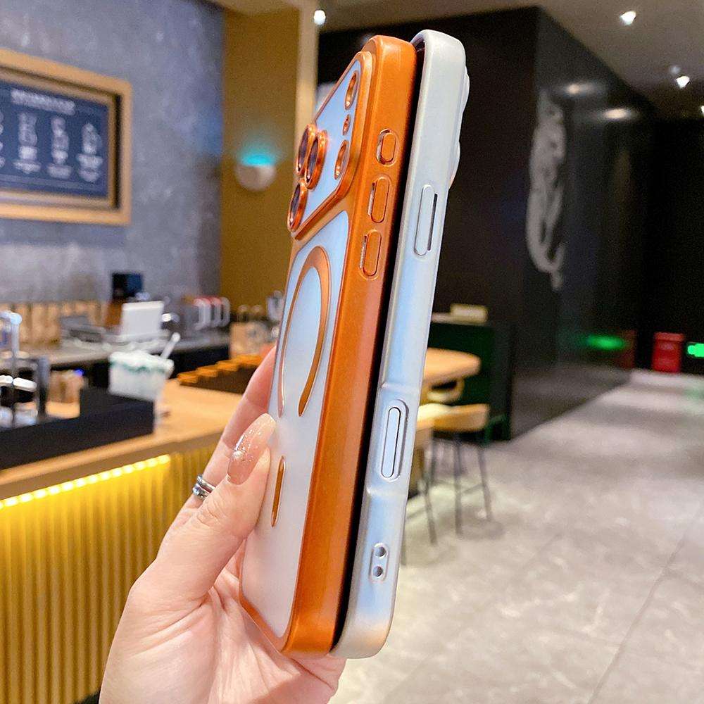 For iPhone 15 Pro Max Change to 17 Series Magnetic MagSafe Frosted TPU Phone Case(Blue)