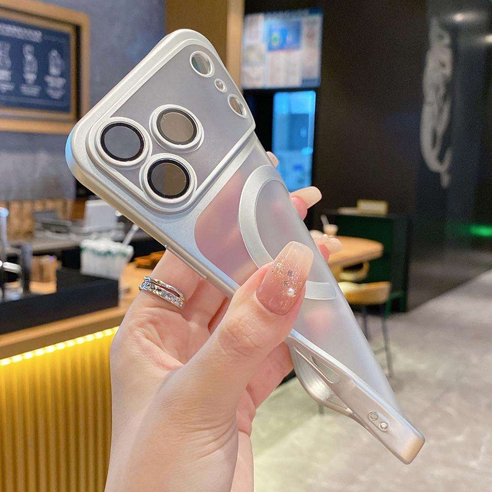 For iPhone 15 Pro Max Change to 17 Series Magnetic MagSafe Frosted TPU Phone Case(Blue)