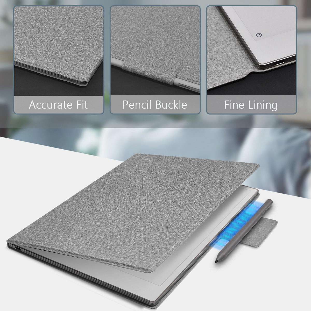 For reMarkable Paper Pro Move 7.3 Magnetic Leather Smart Tablet Case(Black)