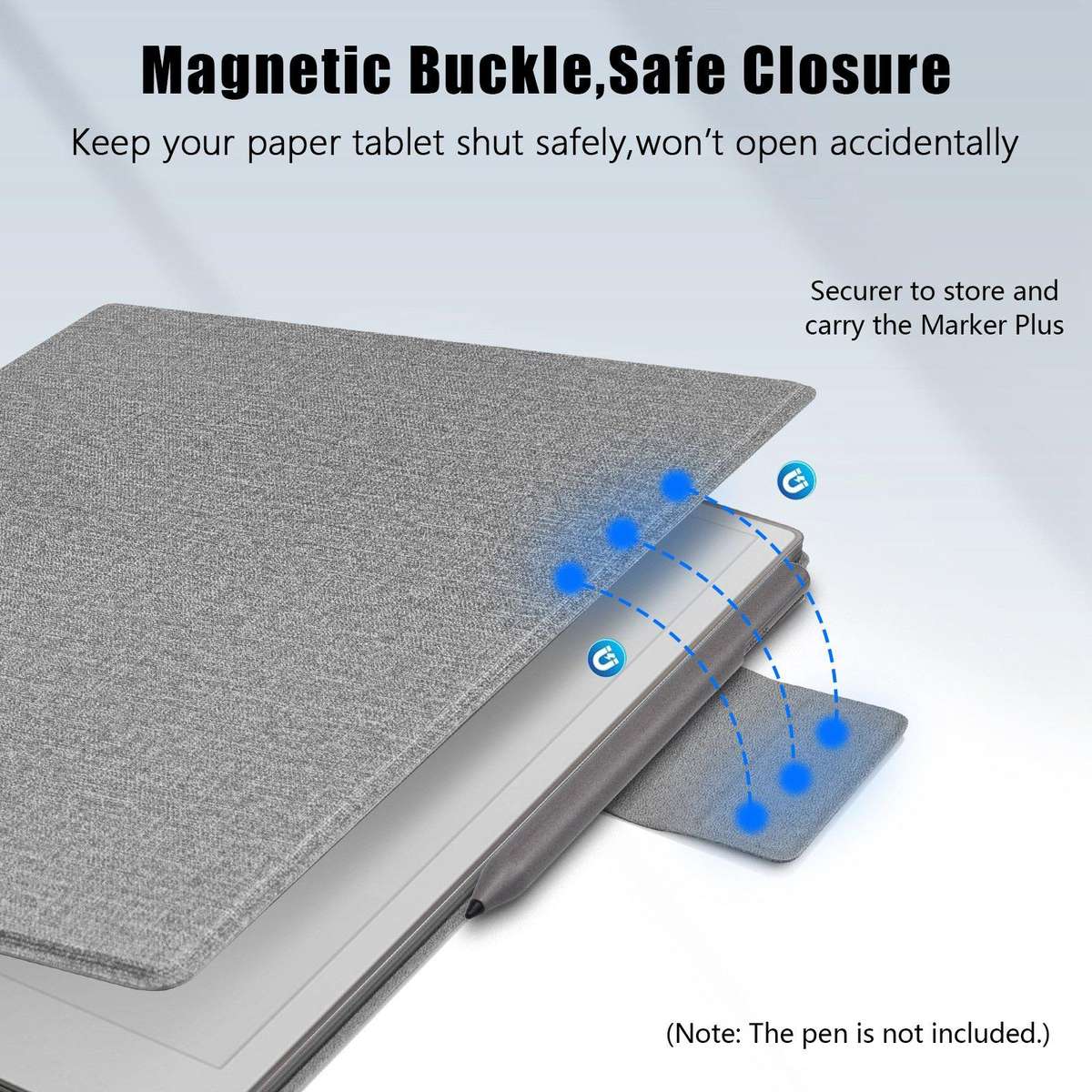 For reMarkable Paper Pro Move 7.3 Magnetic Leather Smart Tablet Case(Black)