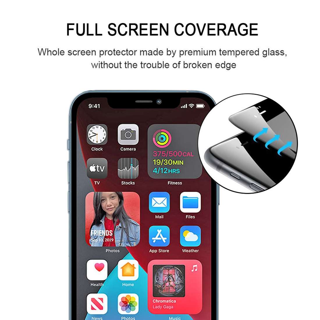 For iPhone 12 Pro Max 25pcs Full Glue Full Screen Tempered Glass Film