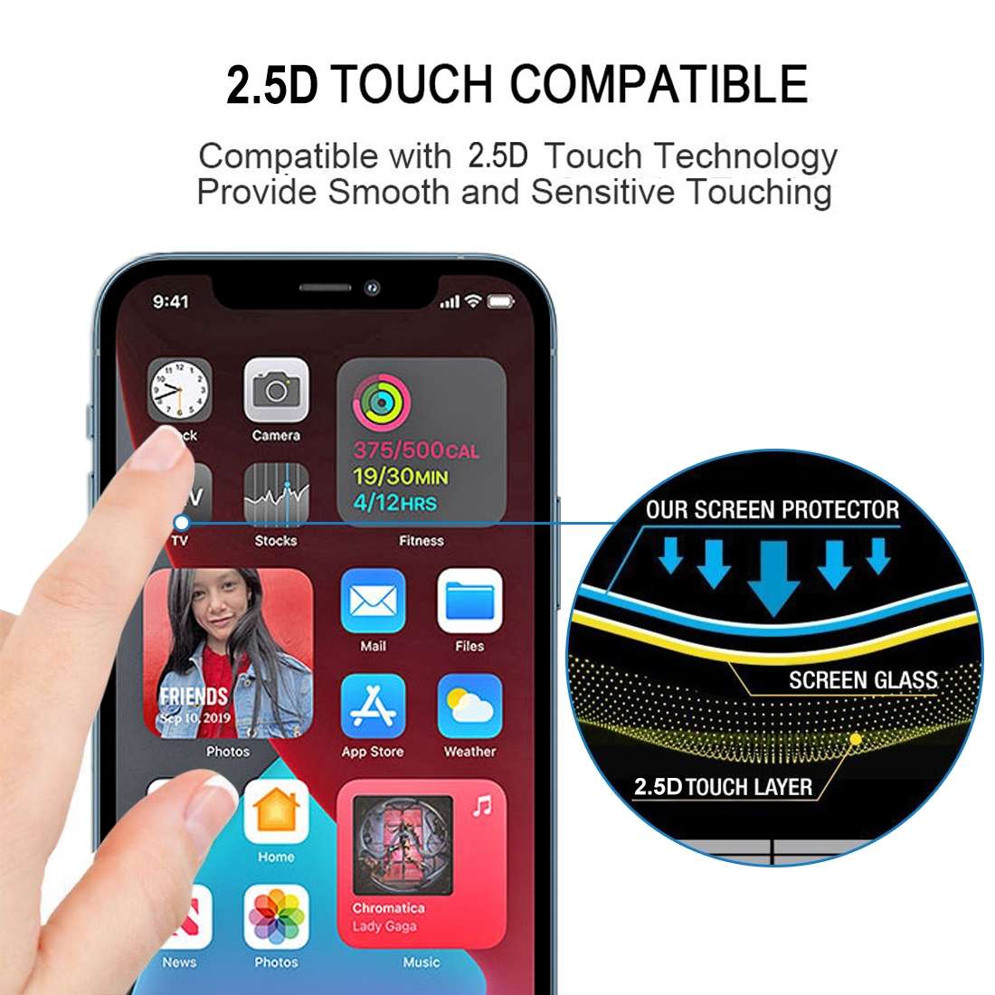For iPhone 12 Pro Max 25pcs Full Glue Full Screen Tempered Glass Film
