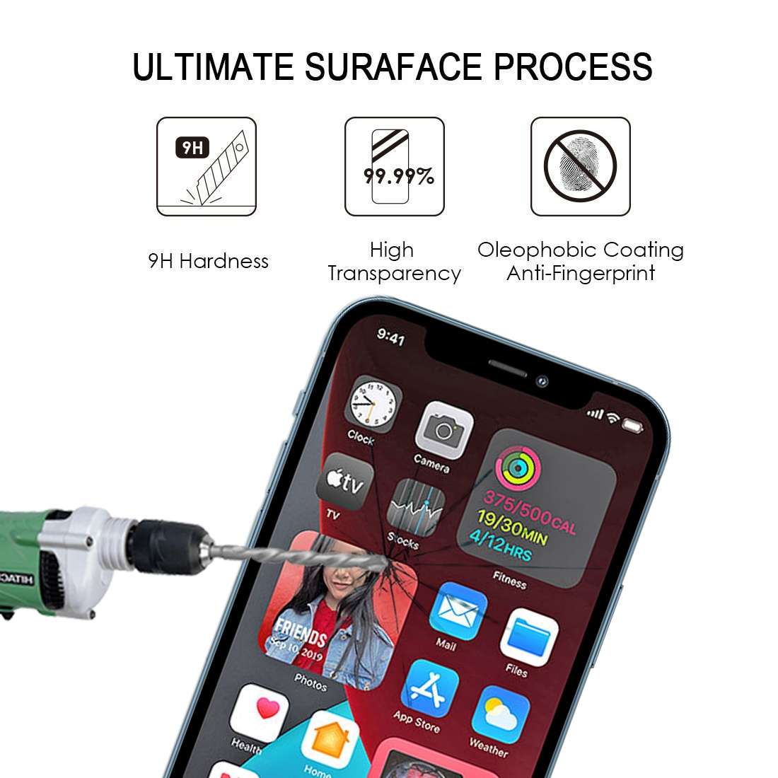 For iPhone 12 Pro Max 25pcs Full Glue Full Screen Tempered Glass Film