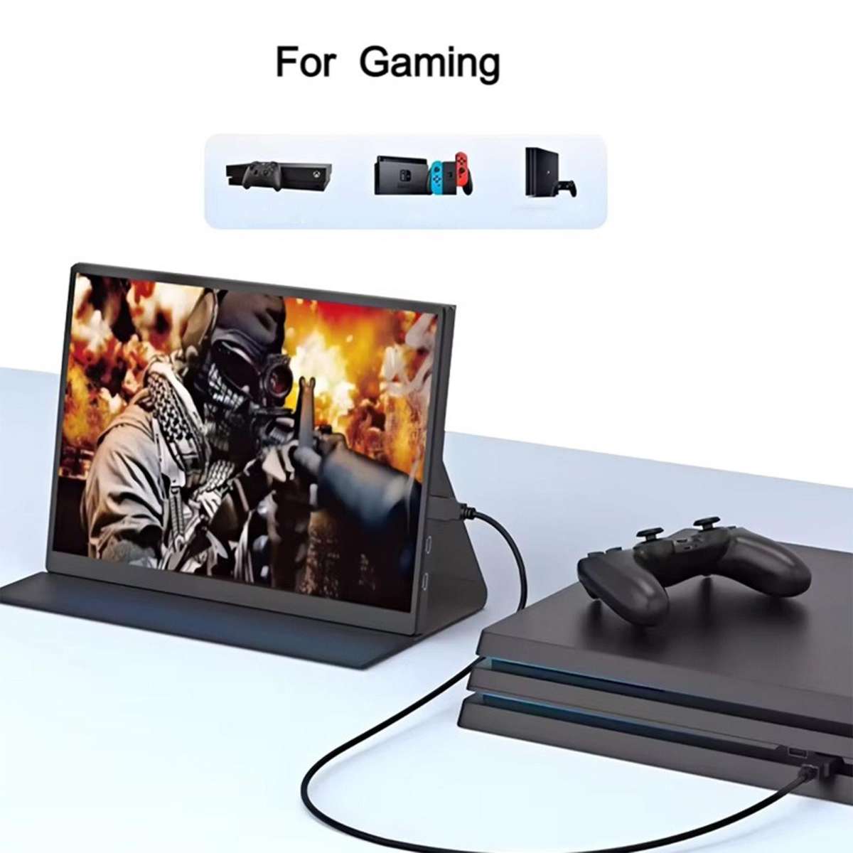 P105A01D 10.5 inch IPS Portable Monitor with HD / Type-C Extend, US Plug(Black)