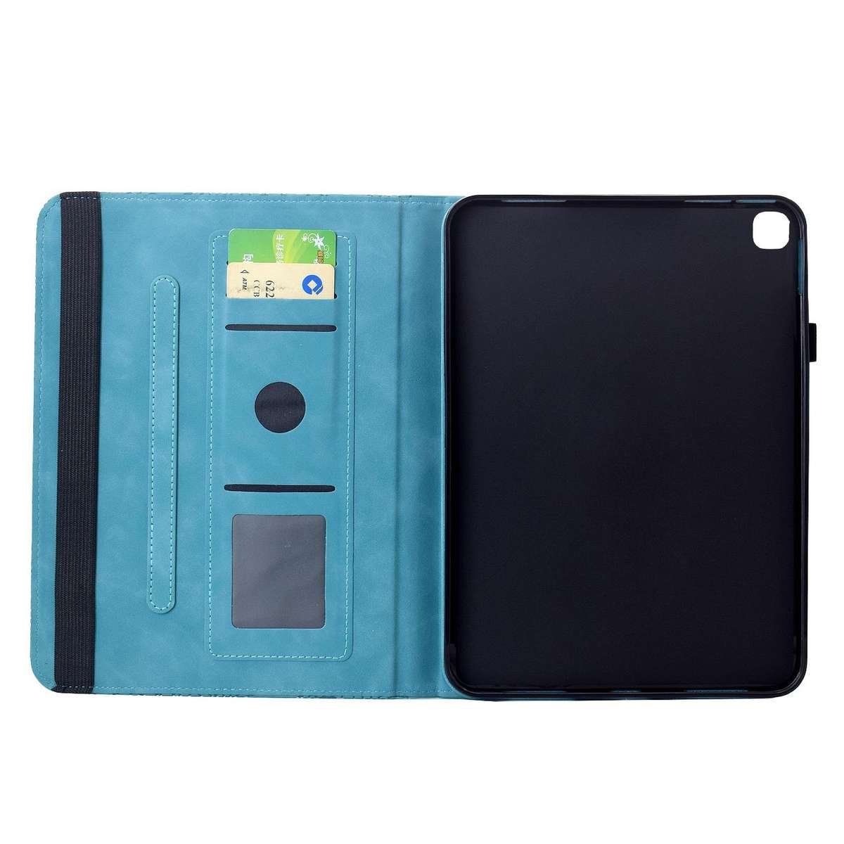 For Samsung Galaxy Tab A7 Lite Rotatable Mandala Embossed Leather Tablet Case(Light Blue)