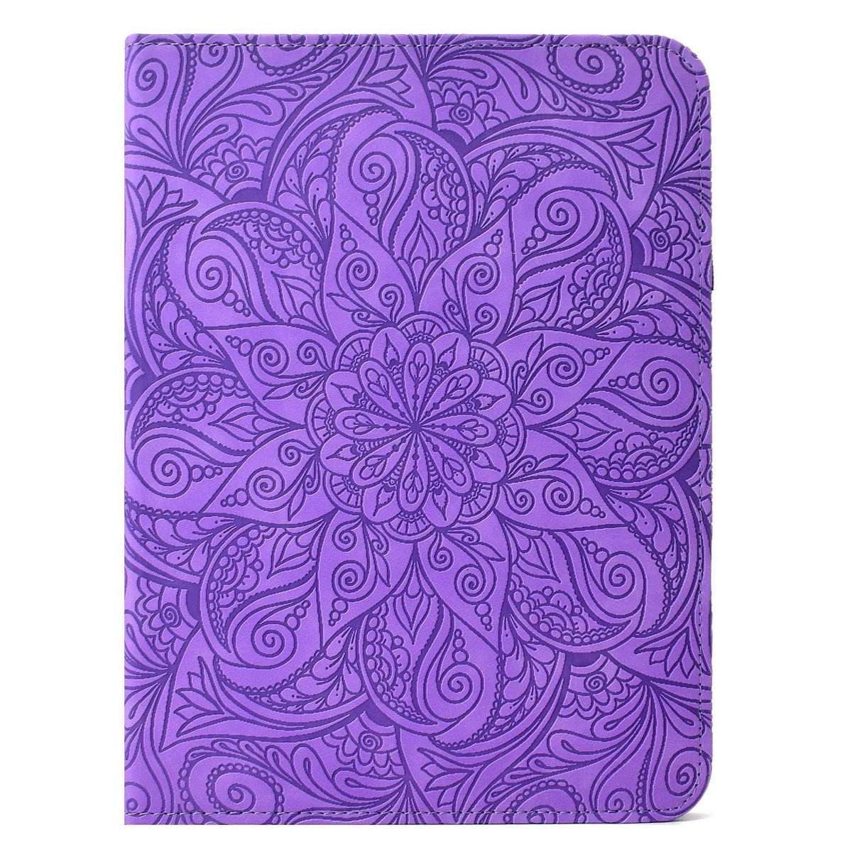 For Samsung Galaxy Tab A7 Lite Rotatable Mandala Embossed Leather Tablet Case(Purple)