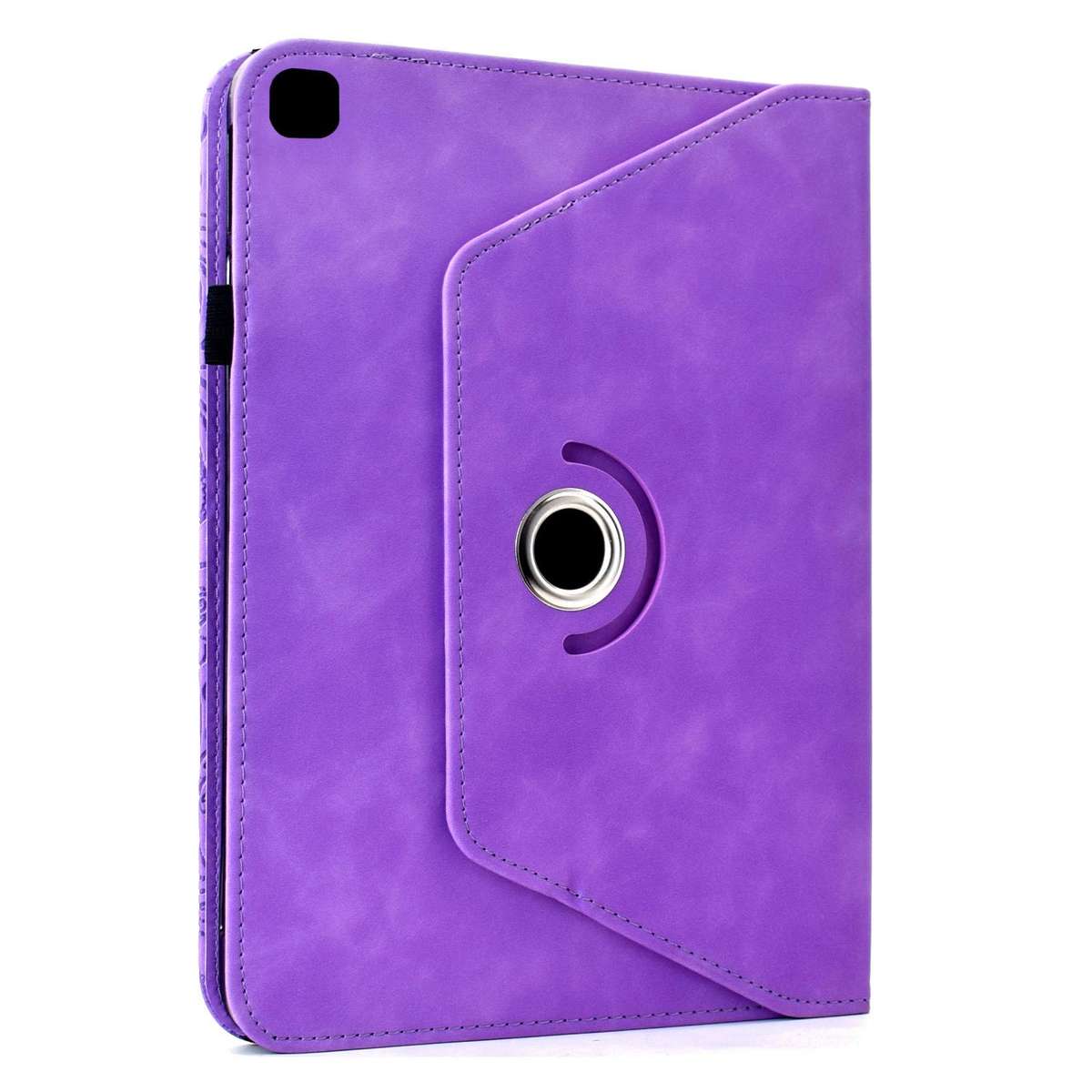 For Samsung Galaxy Tab A7 Lite Rotatable Mandala Embossed Leather Tablet Case(Purple)